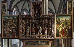 Mixed media triptych of Saint Anthony, ca. 1500, Xanten Cathedral in Xanten