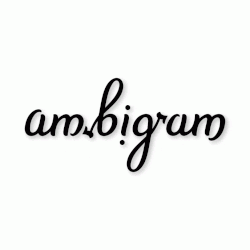 Ambigram of the word ambigram - rotation animation