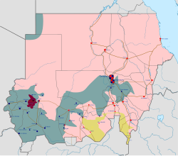 Map of Sudanese Civil War 2024